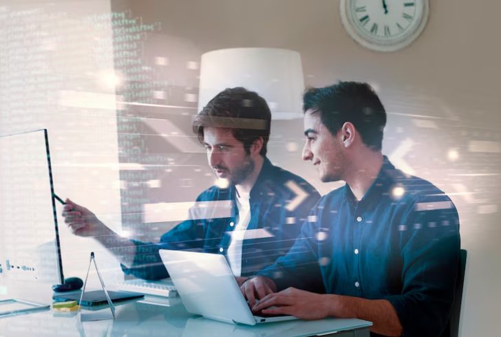 2 colleagues doin coding