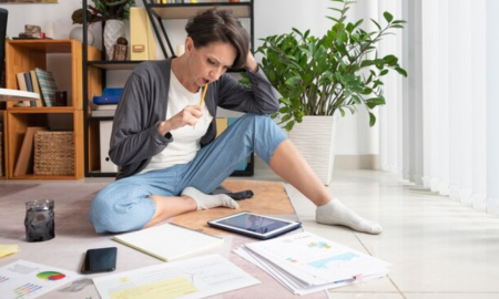 Woman working on a business plan